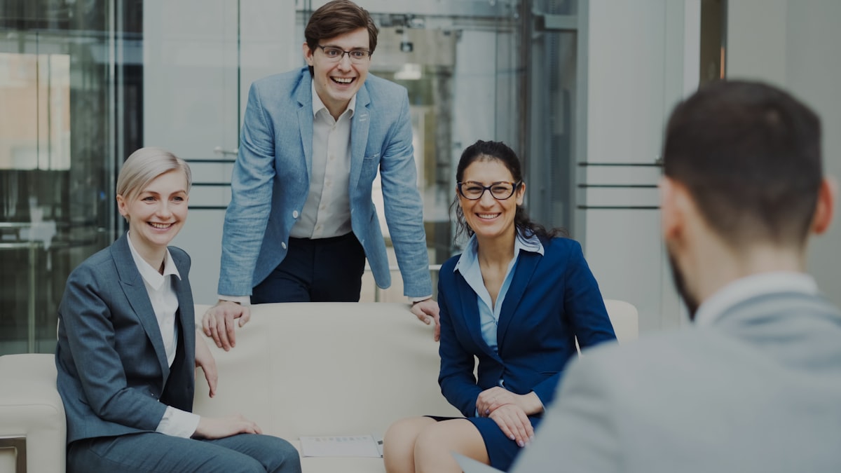 A small business team in a modern office